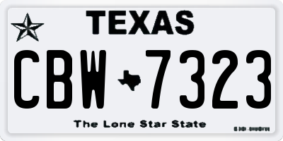 TX license plate CBW7323