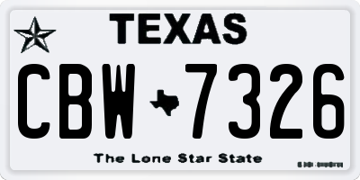 TX license plate CBW7326