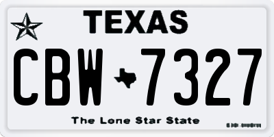 TX license plate CBW7327