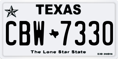 TX license plate CBW7330