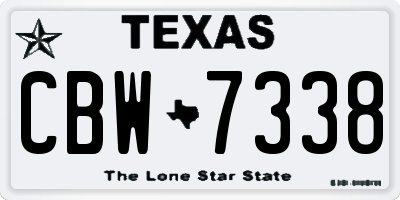 TX license plate CBW7338