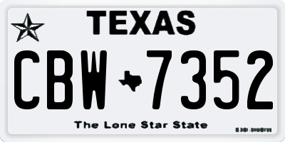 TX license plate CBW7352