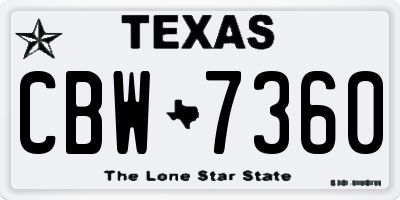 TX license plate CBW7360