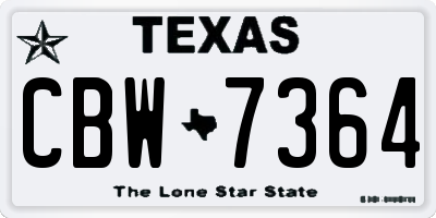 TX license plate CBW7364