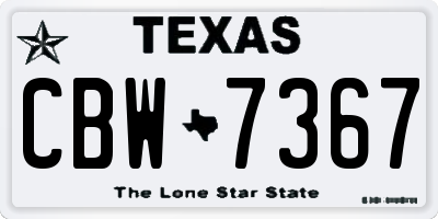 TX license plate CBW7367