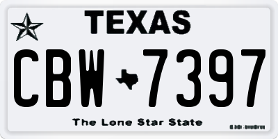 TX license plate CBW7397