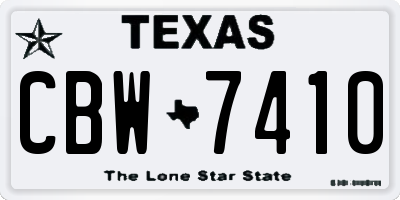 TX license plate CBW7410
