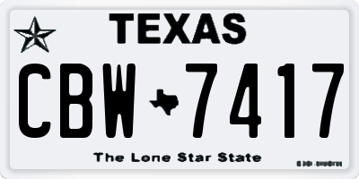 TX license plate CBW7417