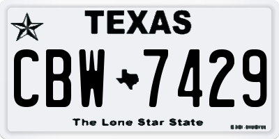 TX license plate CBW7429