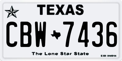 TX license plate CBW7436