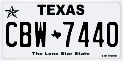 TX license plate CBW7440
