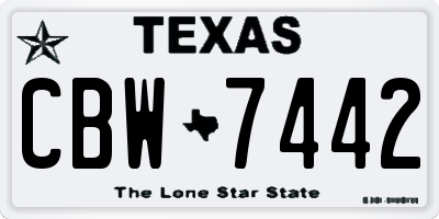 TX license plate CBW7442