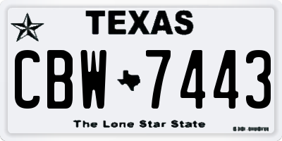 TX license plate CBW7443