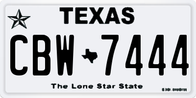 TX license plate CBW7444