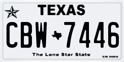 TX license plate CBW7446