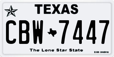 TX license plate CBW7447