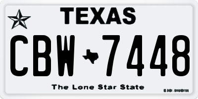 TX license plate CBW7448