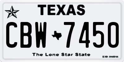 TX license plate CBW7450