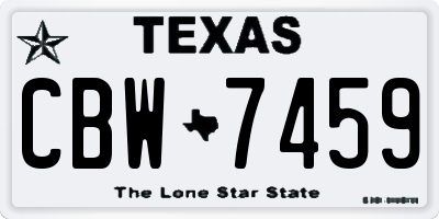 TX license plate CBW7459