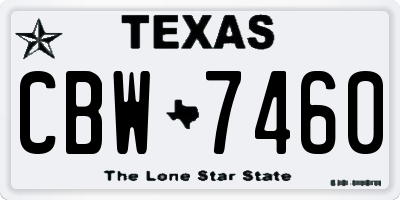 TX license plate CBW7460