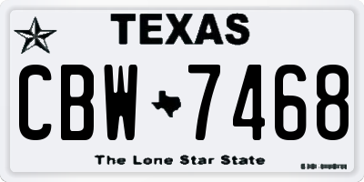 TX license plate CBW7468