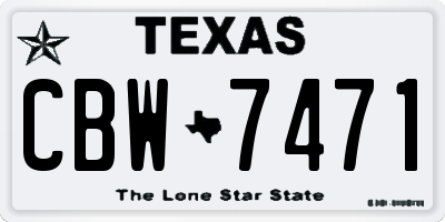 TX license plate CBW7471