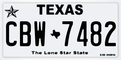 TX license plate CBW7482