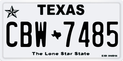 TX license plate CBW7485