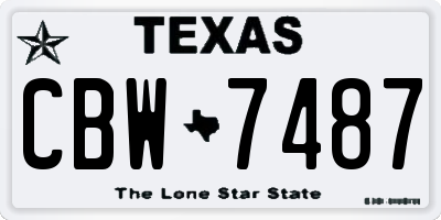 TX license plate CBW7487
