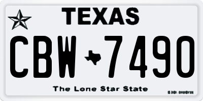TX license plate CBW7490