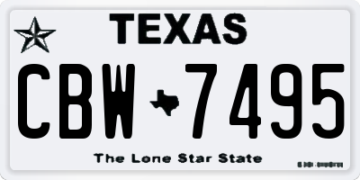 TX license plate CBW7495
