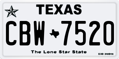 TX license plate CBW7520