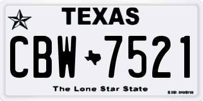 TX license plate CBW7521
