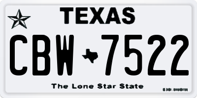 TX license plate CBW7522