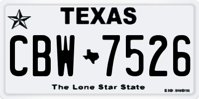 TX license plate CBW7526