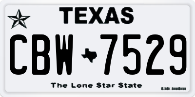 TX license plate CBW7529