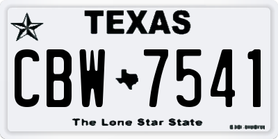 TX license plate CBW7541