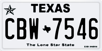 TX license plate CBW7546