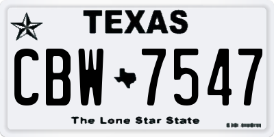 TX license plate CBW7547