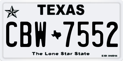 TX license plate CBW7552