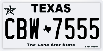 TX license plate CBW7555