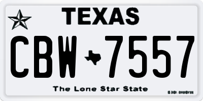 TX license plate CBW7557
