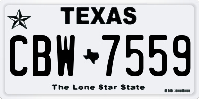 TX license plate CBW7559