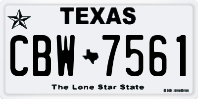 TX license plate CBW7561