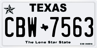 TX license plate CBW7563