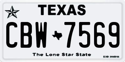 TX license plate CBW7569