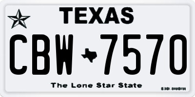 TX license plate CBW7570