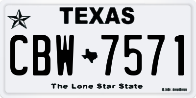 TX license plate CBW7571