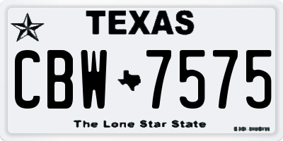 TX license plate CBW7575