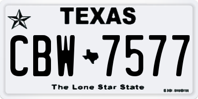TX license plate CBW7577